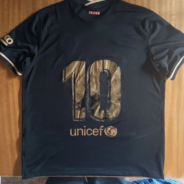 Camisa Original 2020 FC Barcelona Preta Dourada Nike GG - Foto 4