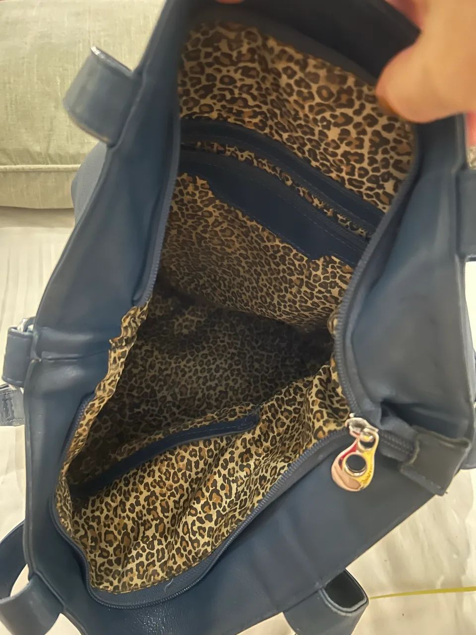 Bolsa couro legítimo azul  - Foto 3