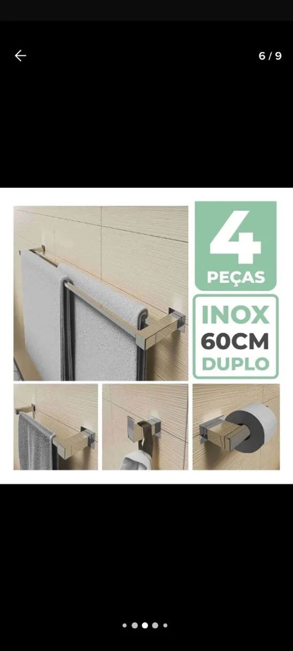 Kit de Acessórios para Banheiro - Toalheiro, Porta Papel Higiênico e Gancho - Foto 4