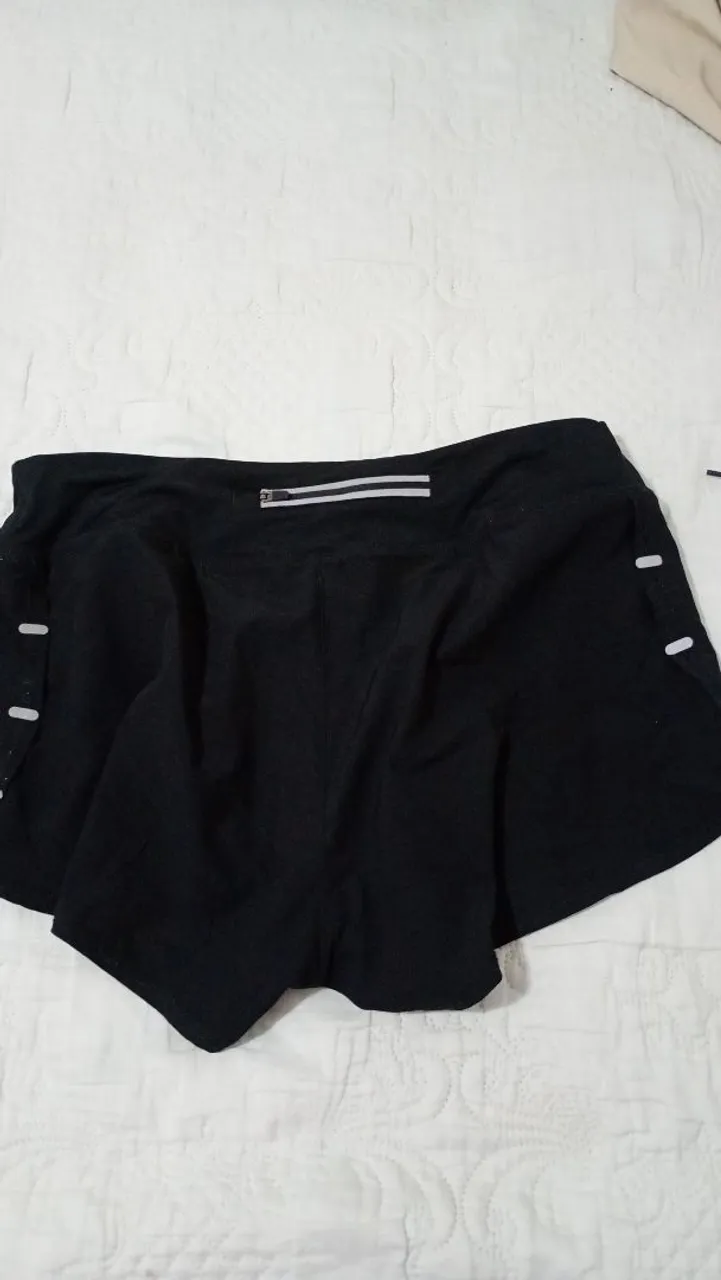 Shorts de corrida esportivo preto