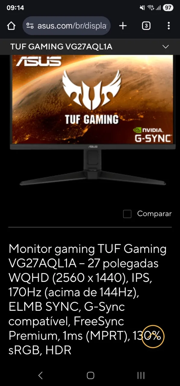 Monitor ASUS 27" QHD 170hz