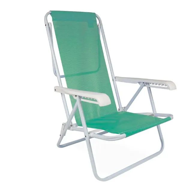 Cadeira Reclinável Aluminio Mor 8 Posições - Verde Anis - Foto 4