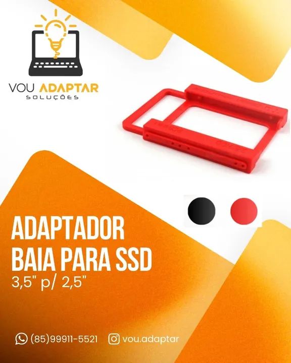 Adaptador Baia para SSD e HD de 2.5" para 3.5" Desktop Pc Computador