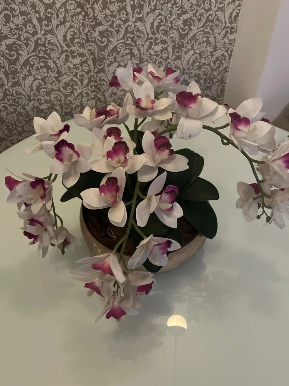 Orquídea Artificial e Vaso Decorativo - Foto 2