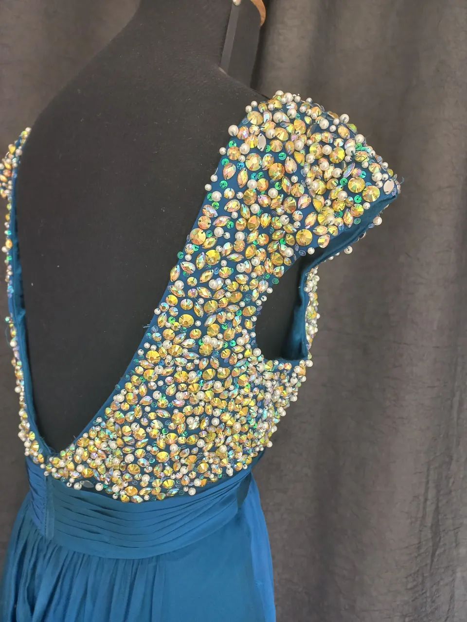 Vestido de Festa Azul com Detalhes - Foto 5