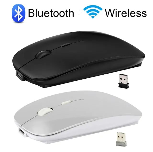 2 in 1 Wireless Rechargeable Mouse, Tablet, PC, Notebook, Cell Phone, TV, 2.4G USB and Bluetooth64312830415107121