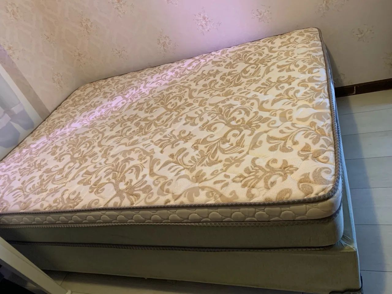 Cama box, base e colchão mola alpha plus cervical 