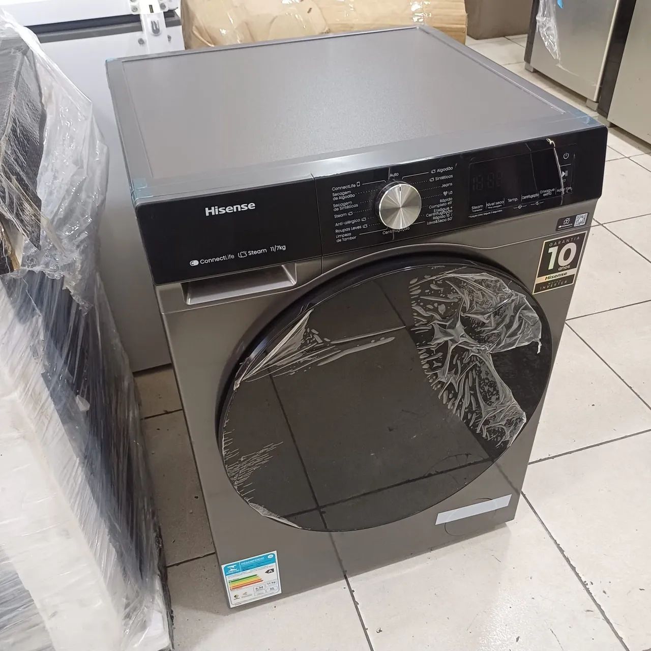 Lava e seca Hisense 11k/7Kg Cinza BARATO - Foto 2