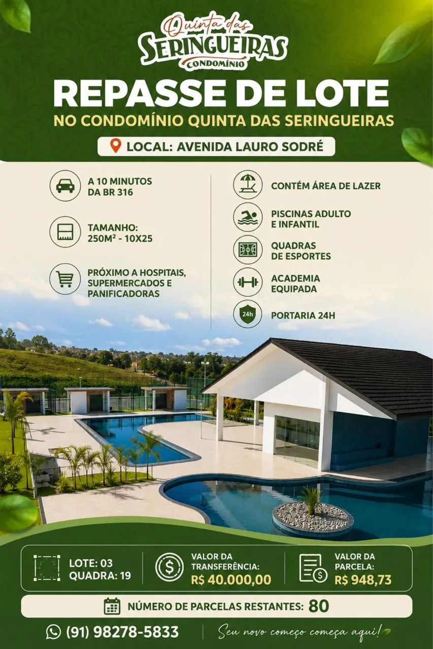 REPASSE DE LOTE - OPORTUNIDADE! ?