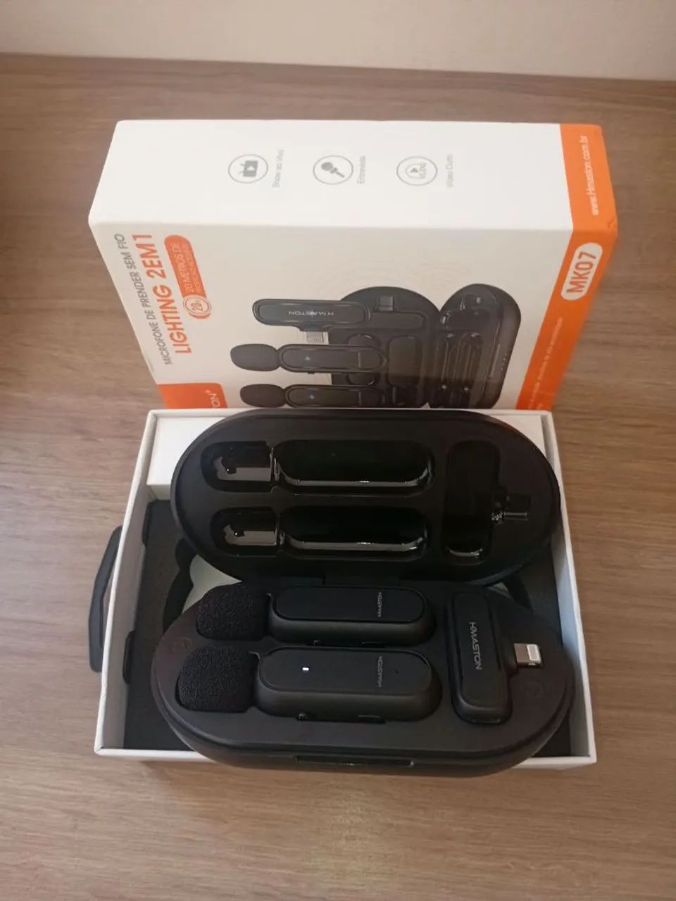 MICROFONE SEM FIO H?MASTON MK07 - LIGHTNING 2EM1 - Foto 2
