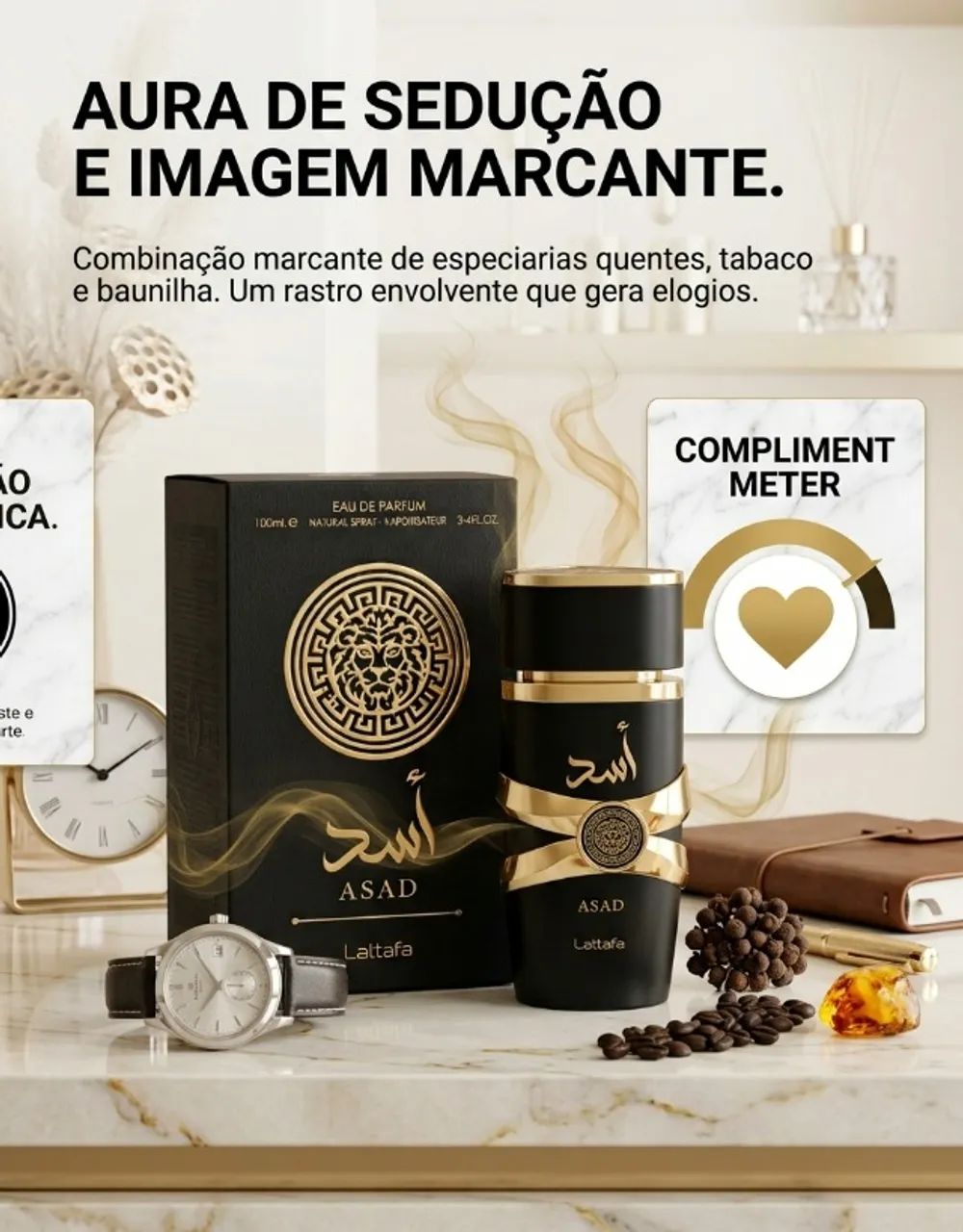 Perfume Asad Lattafa EDP Masculino 100ml - Foto 3
