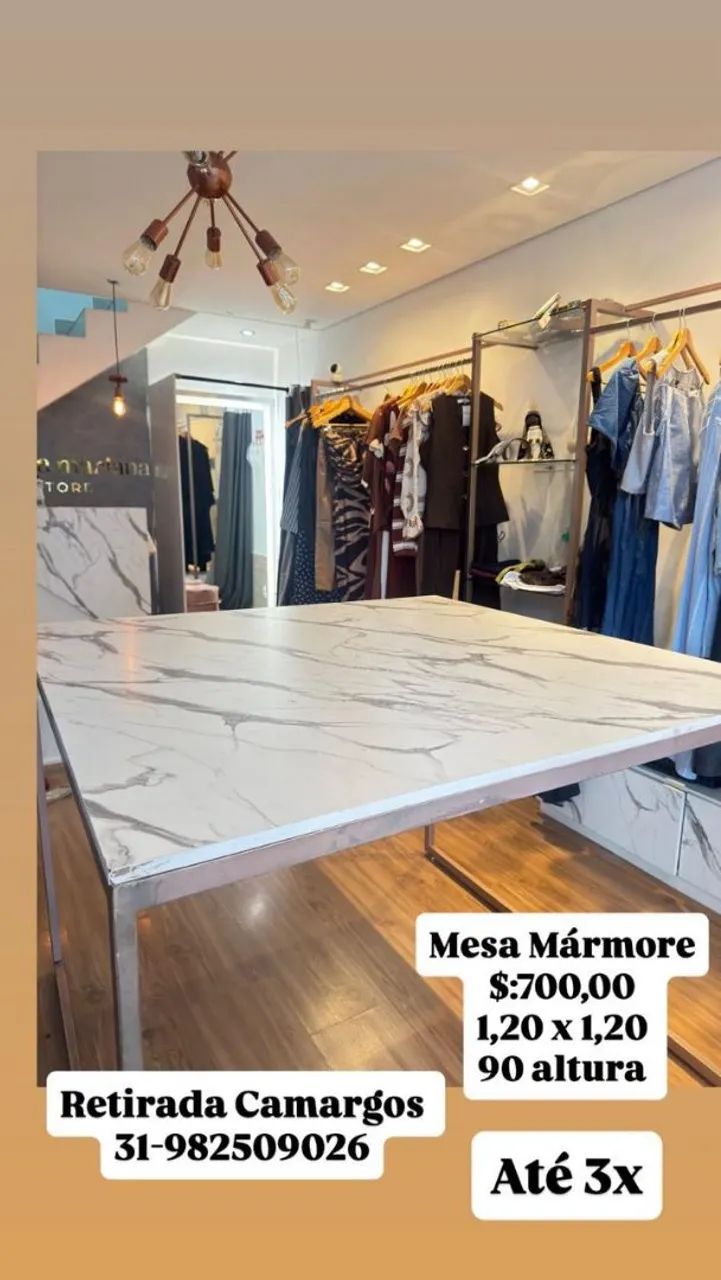 Mesa marmorizada pra loja 