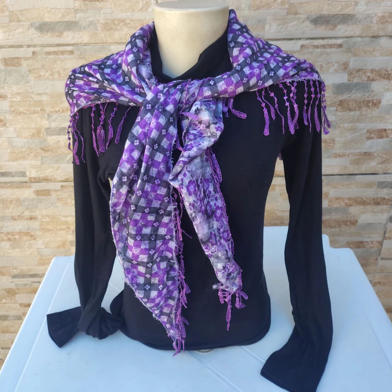 Xale de Renda Feminino - Versátil e Elegante para Diversos Looks ? R$ 35 cada" - Foto 3
