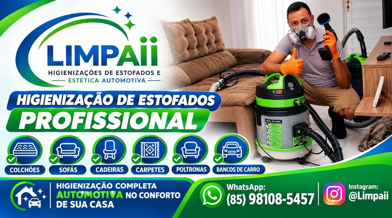 Higienização de estofados e Lavagem a seco 