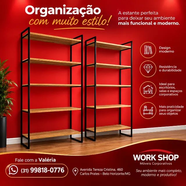 estante modular MDF e Aço