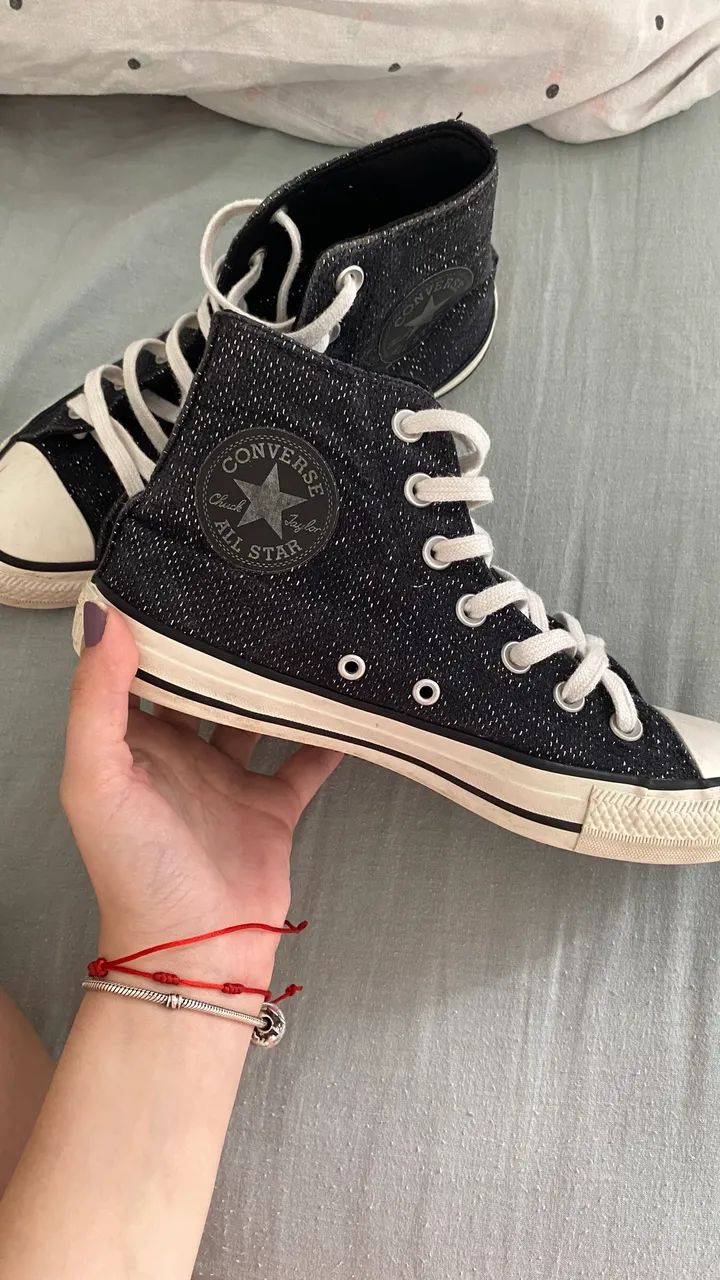 tênis converse all star preto com brilho - Foto 2