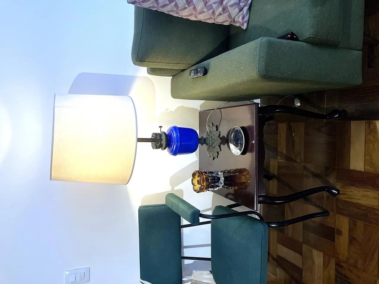 Abajur estilo vintage - base em bronze 