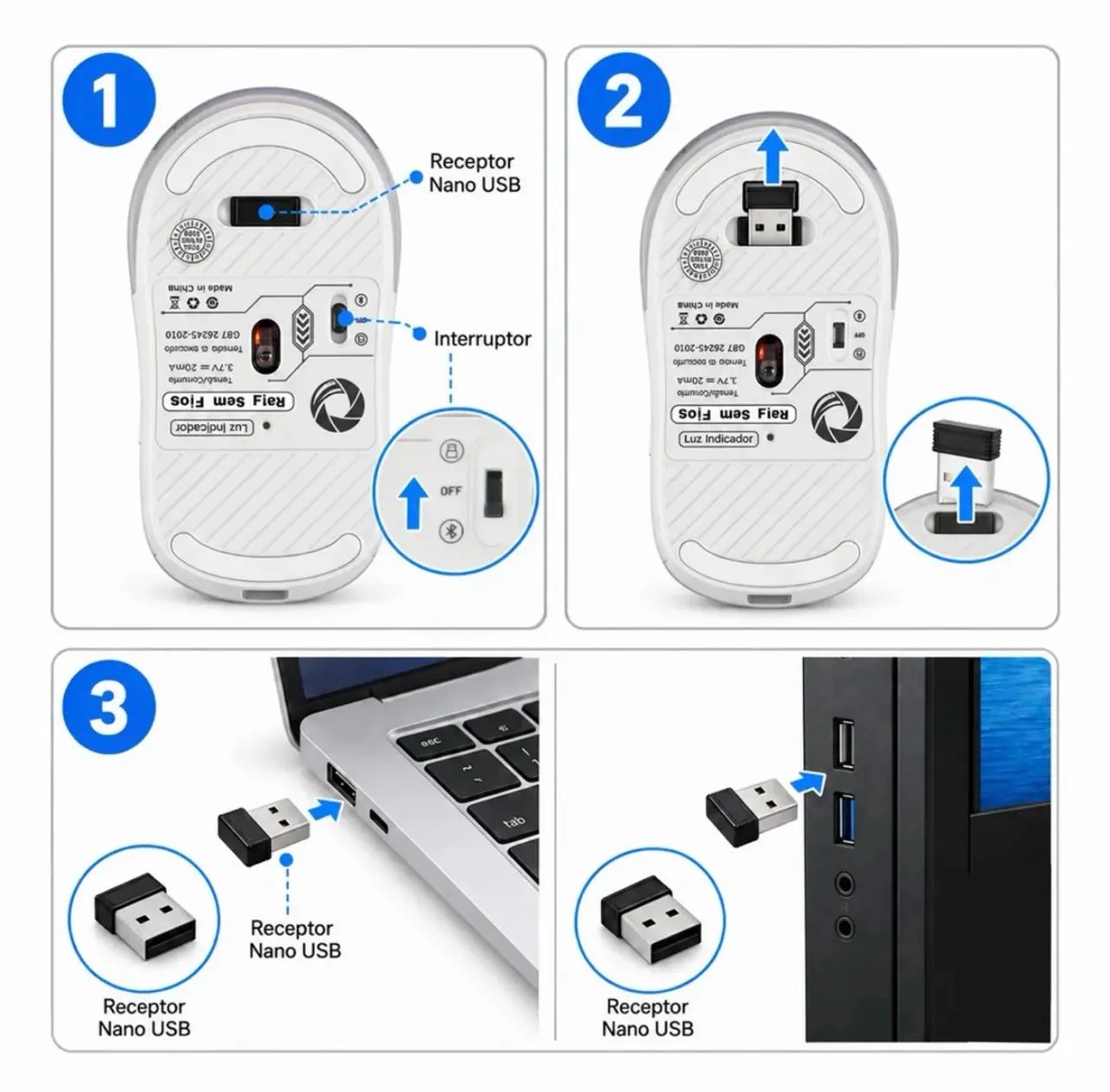 Mouse Gamer Dual-mode 2.4g Bluetooth 1600 Dpi - Foto 4
