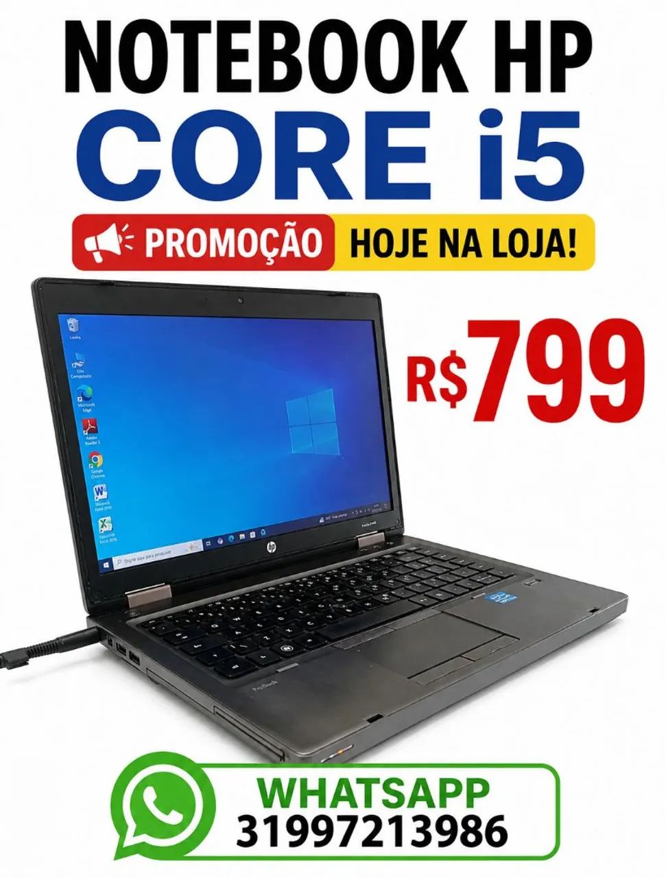 NOTEBOOK HP CORE i5- E$799- EMPRESAS ESCRITÓRIOS ESTUDOS TRABALHOS 