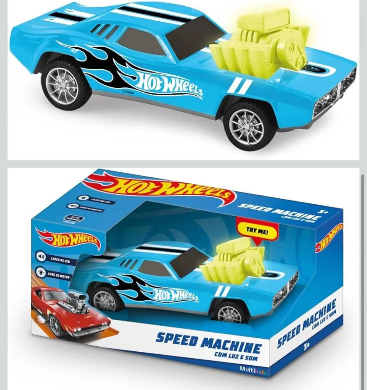 Carro de Fricção Speed Machine Hot Wheels Luz e Som Modelos