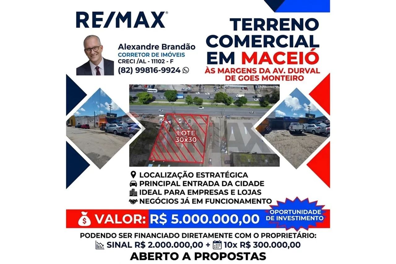 Terreno Comercial, Tabuleiro dos Martins, Maceió, AL - 900m² - Foto 3