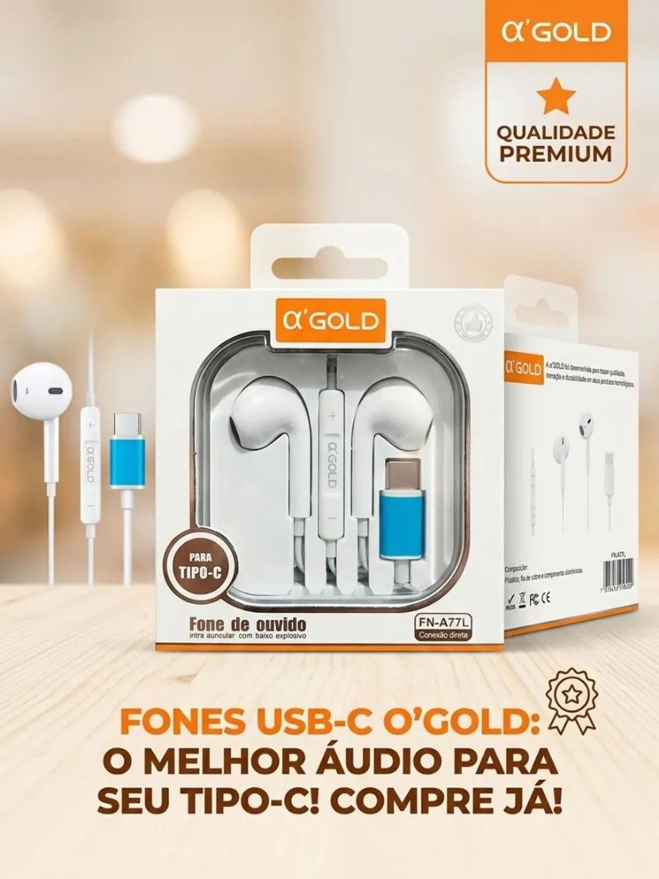 Fone de Ouvido Tipo C