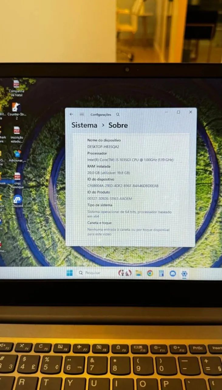 Notebook Lenovo i5 10ª Geração - 20GB RAM - SSD NVMe + HD