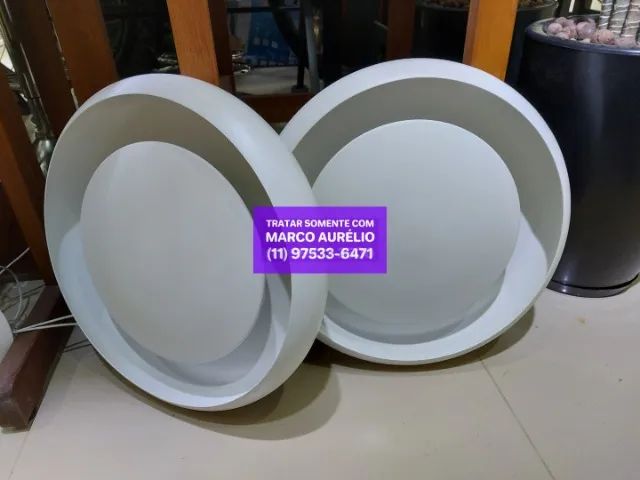 2x Luminárias Plafon Eclipse Luz Indireta 41 CM Diâmetro + 6 Lâmpadas - R$ 400 o Par - Foto 6