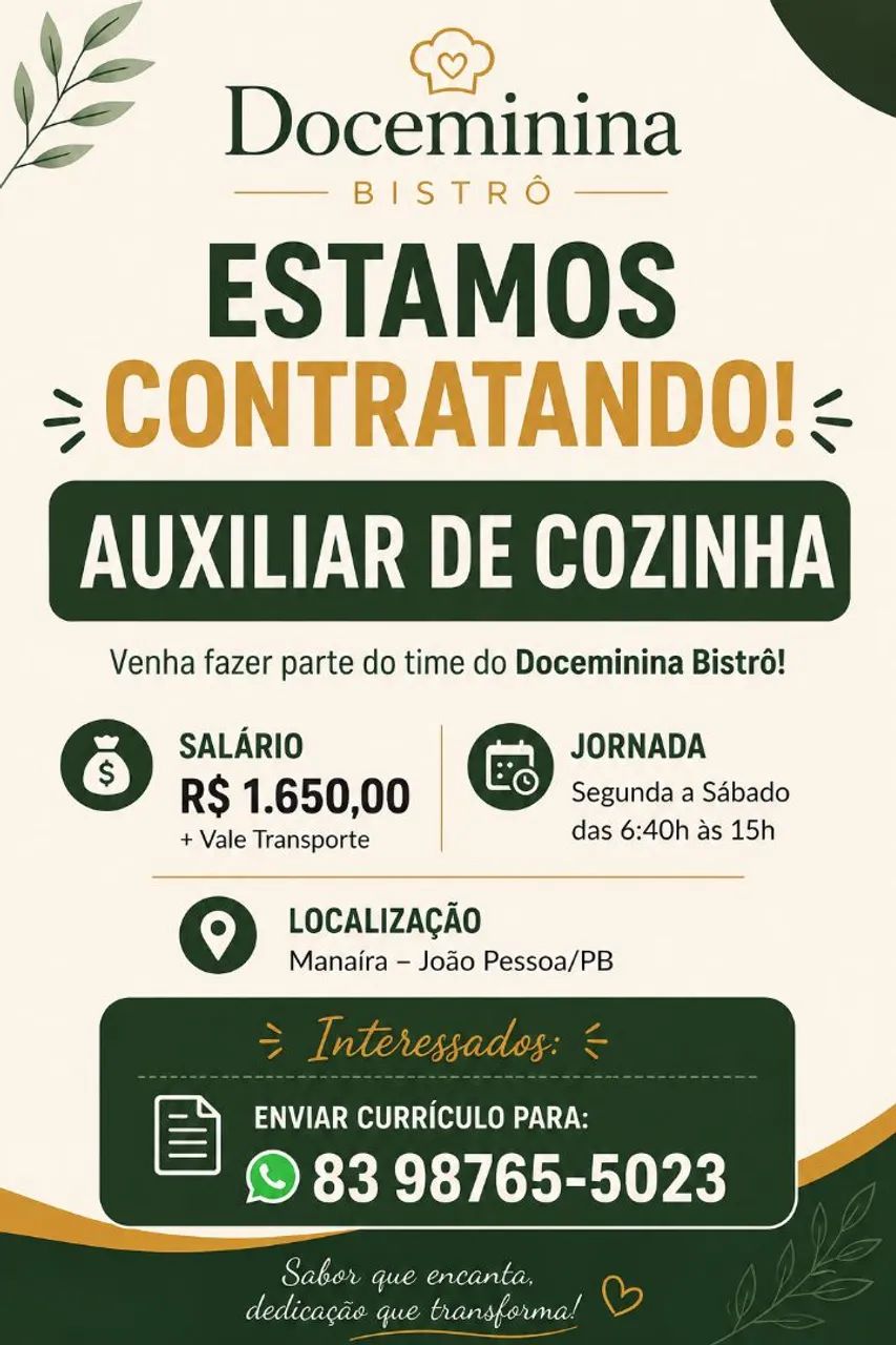 Auxiliar de cozinha 
