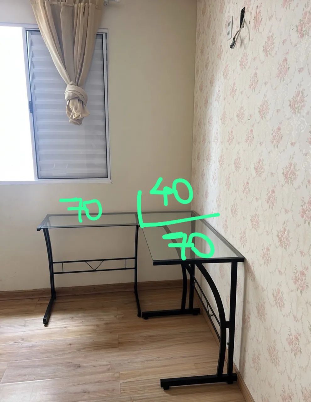 Mesa de vidro em L  - Foto 2