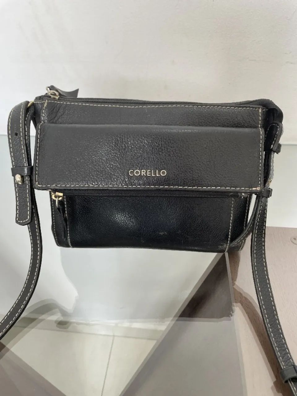 Bolsa Corello em Couro Preto