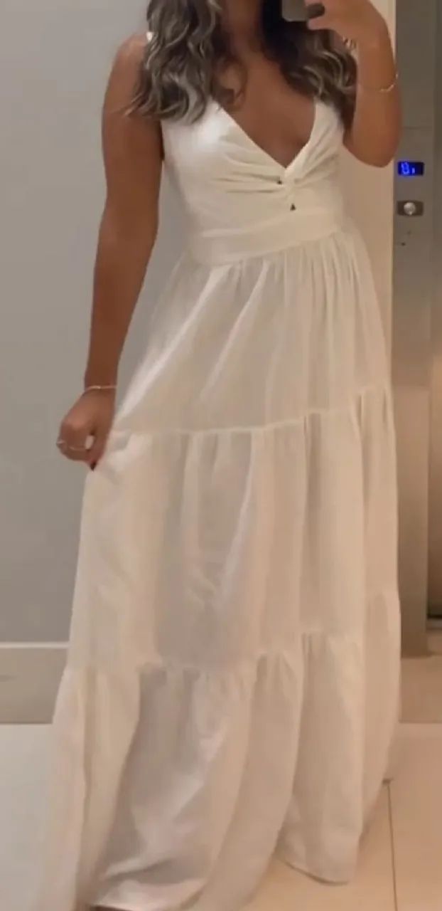 VESTIDO BRANCO LINHO LONGO  - Foto 3