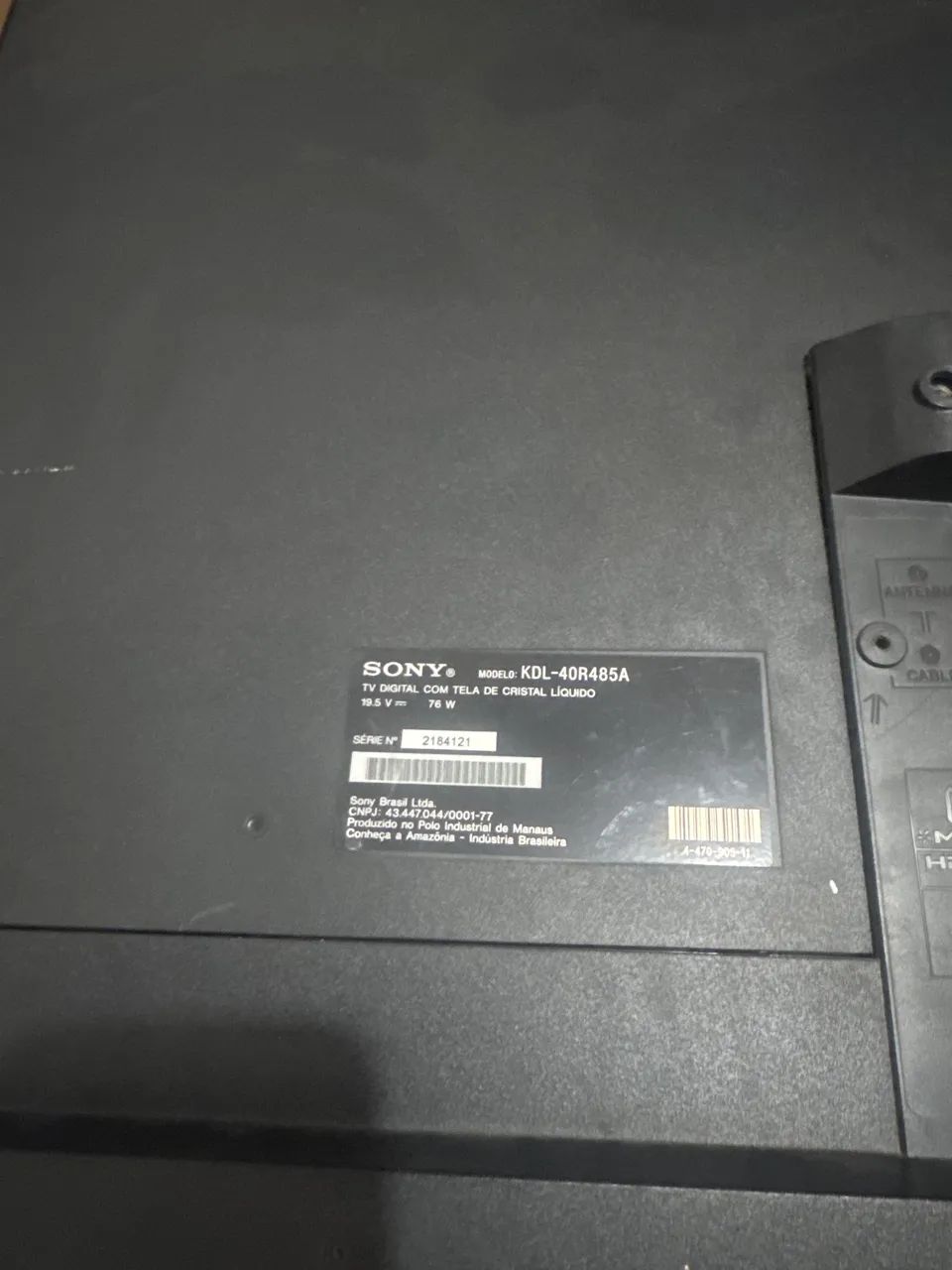 Tv Sony 39 polegadas não liga .