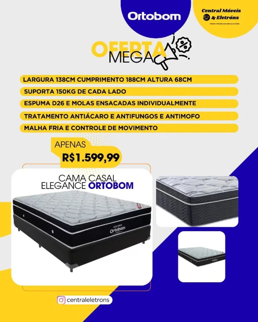 cama casal padrao ortobom elegance  - Foto 3