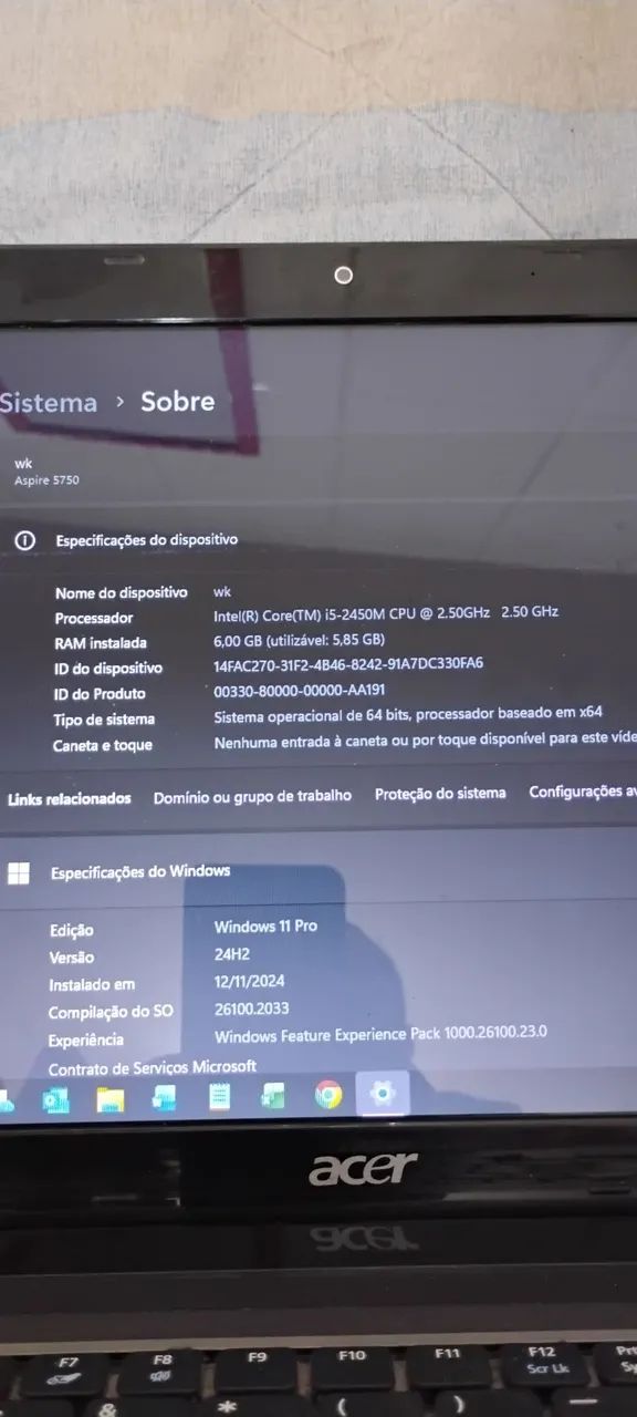 Notebook Acer i5, 6 Ram, SSD 256, tela 15.5" - Foto 3