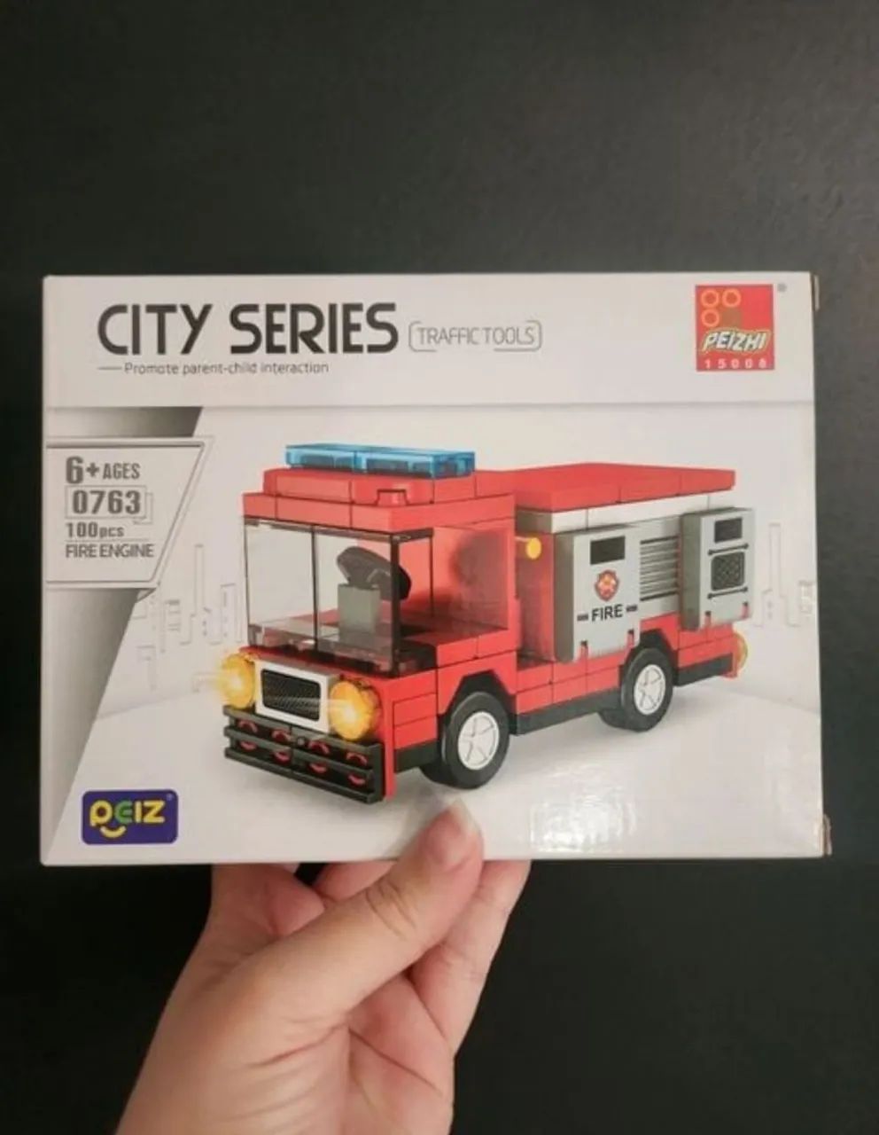 bloco de montar peizhi city series bombeiro