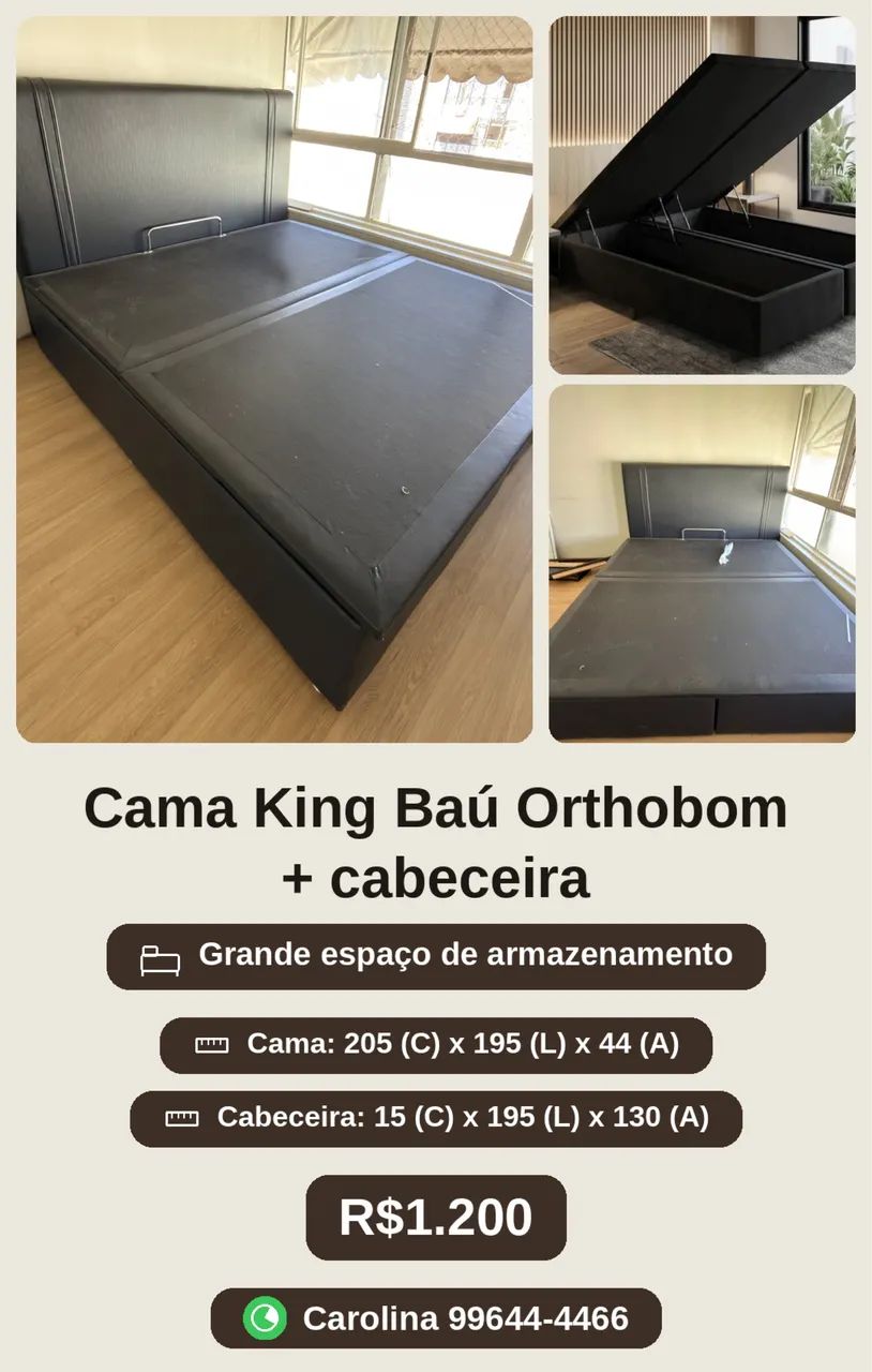 Cama King Baú Orthobom + Cabeceira  - Foto 3