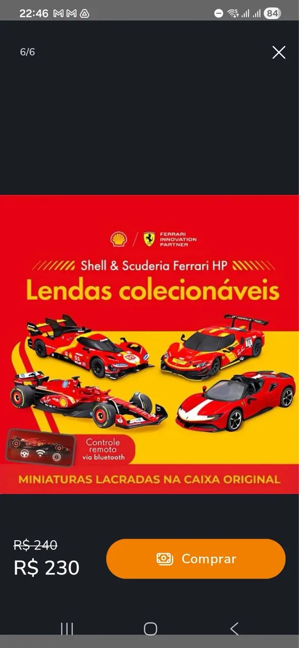 Miniatura CONTROLE REMOTO F1 Burago Ferrari SP-24 Shell 1/41Bluetooth - Foto 5
