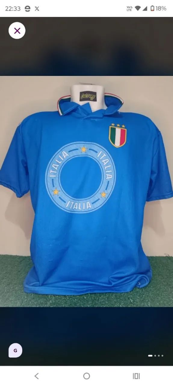 Camisa Itália retro anos 90
