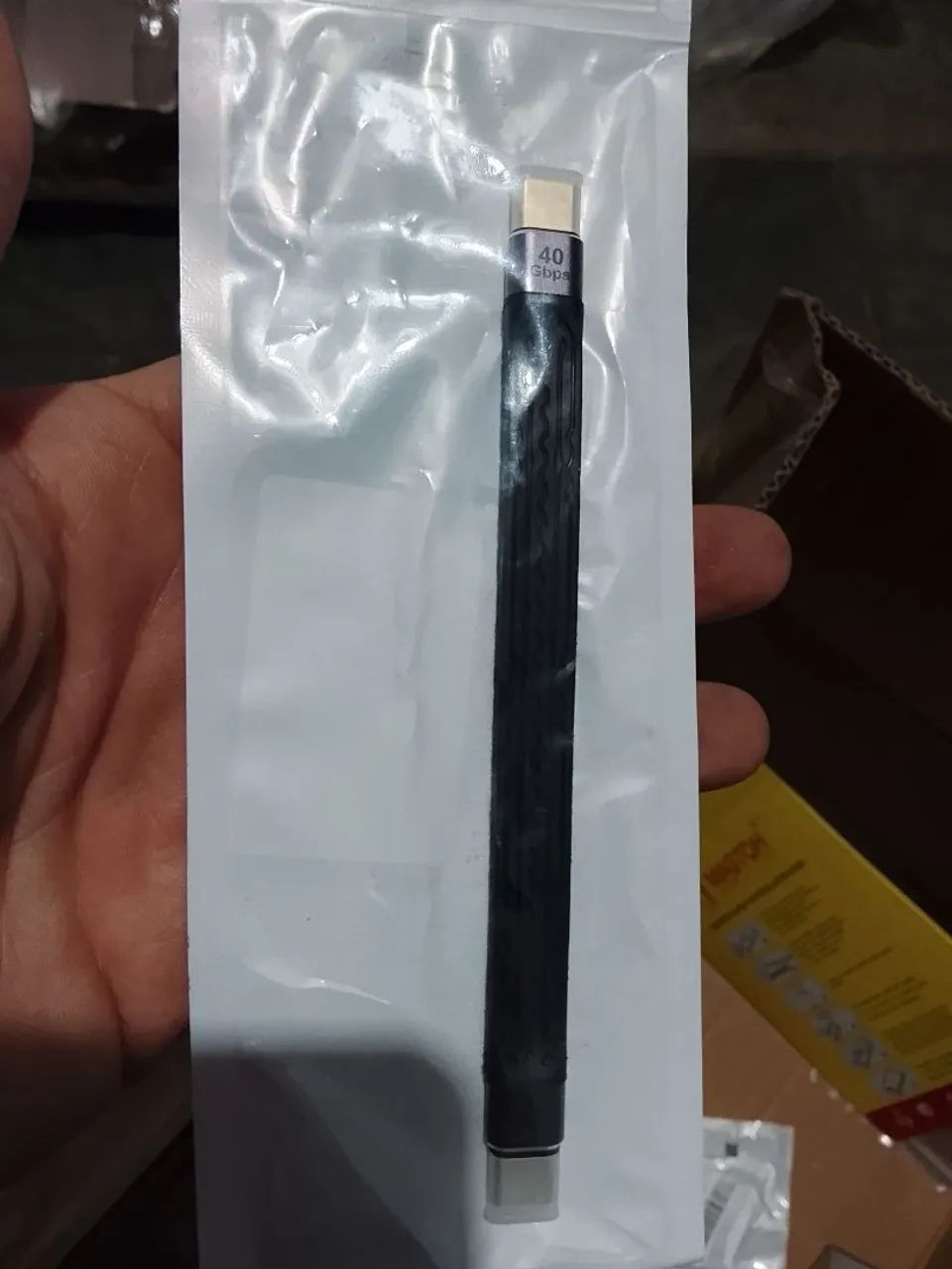 Cabo USB c 40gbps thunderbolt 4- 13cm flat - Foto 2