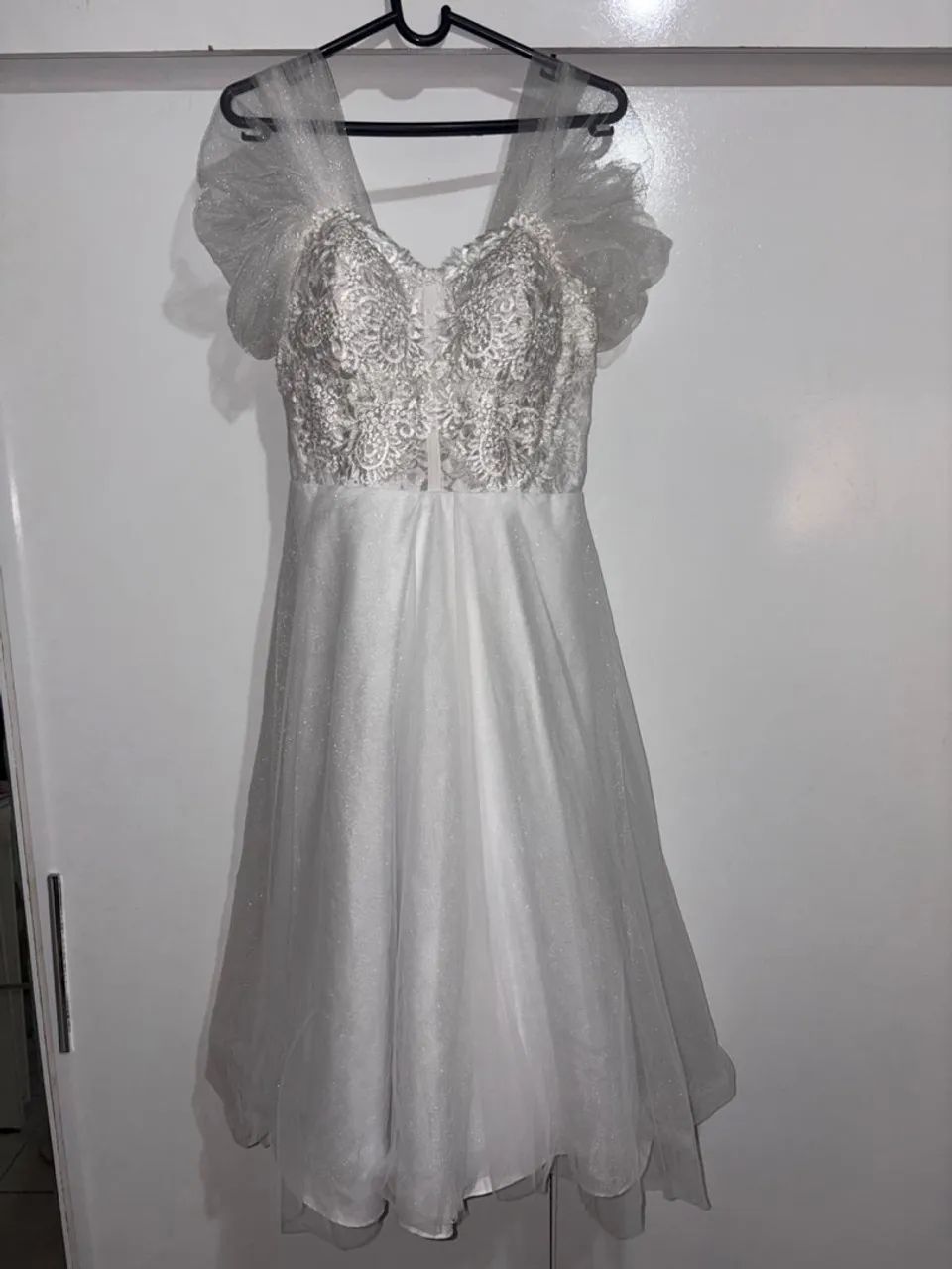 Vestido de noiva mídi 