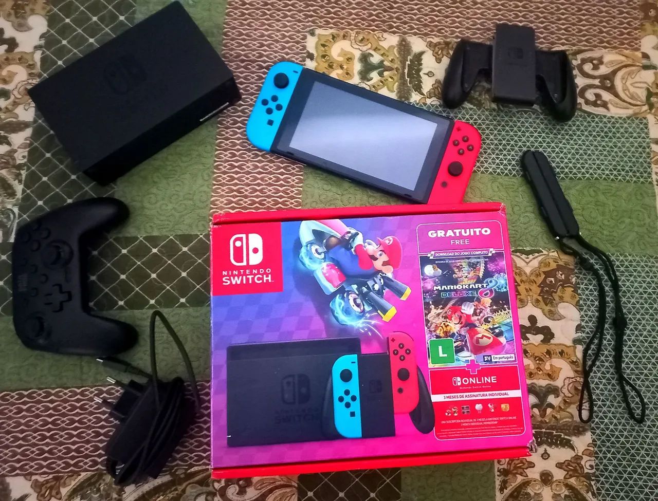 Nintendo Switch V2 Completo + Controle Extra + 128GB de Memória SD - Foto 2