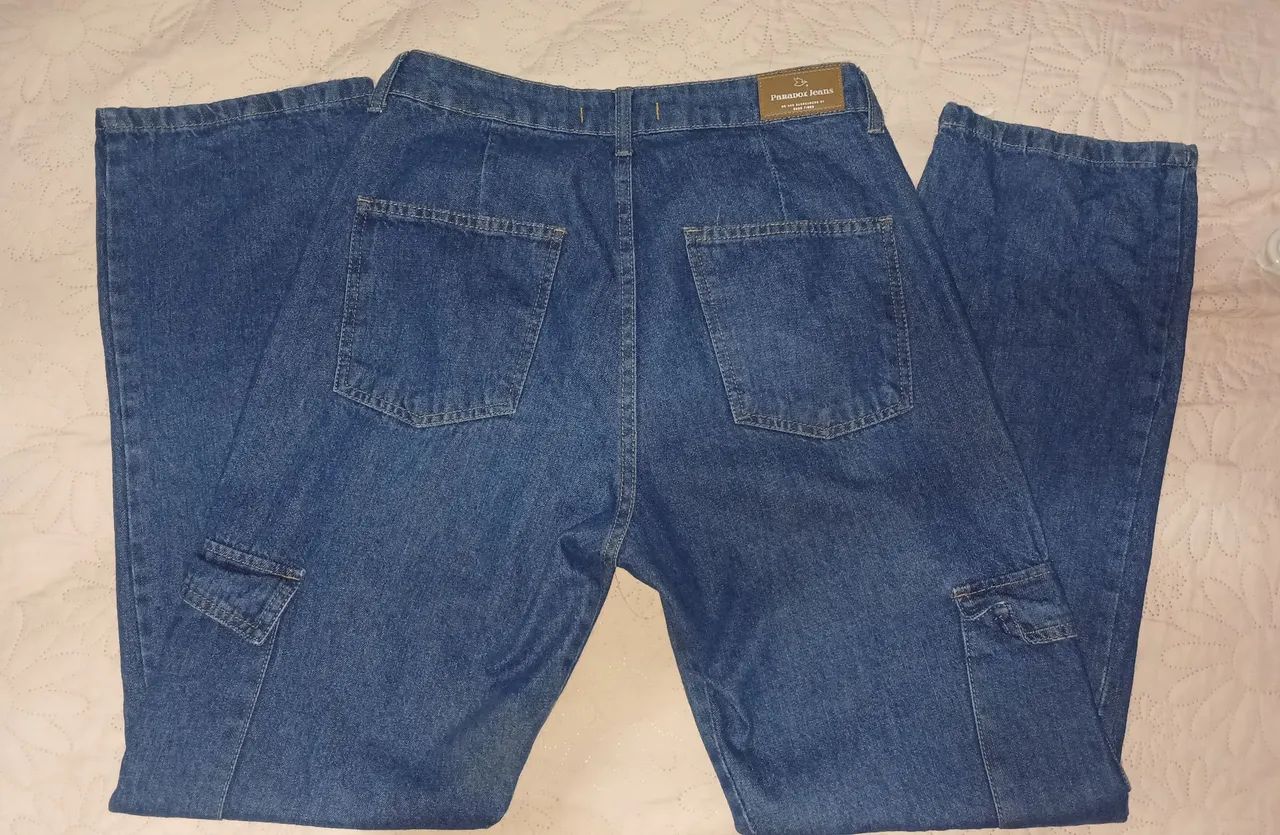 Calça Jeans Cargo Azul - Foto 3