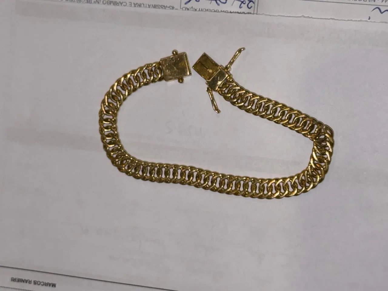 Pulseira drumet dupla 20 gramas de ouro - Foto 2