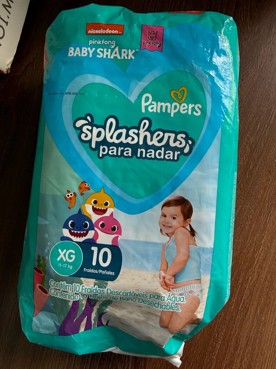Fralda Pampers Splasher XG com 10 fraldas