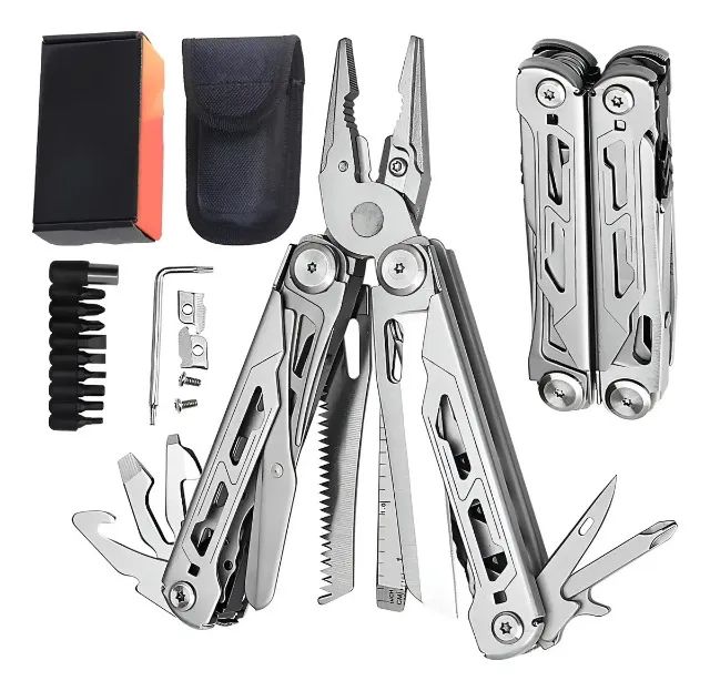 Alicate Multiferramenta 27 Funções Em Aço Inox Kit Completo