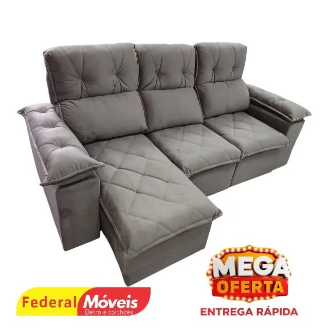 Sofá 2,30m Retrátil e Reclinável SUPER OFERTA 