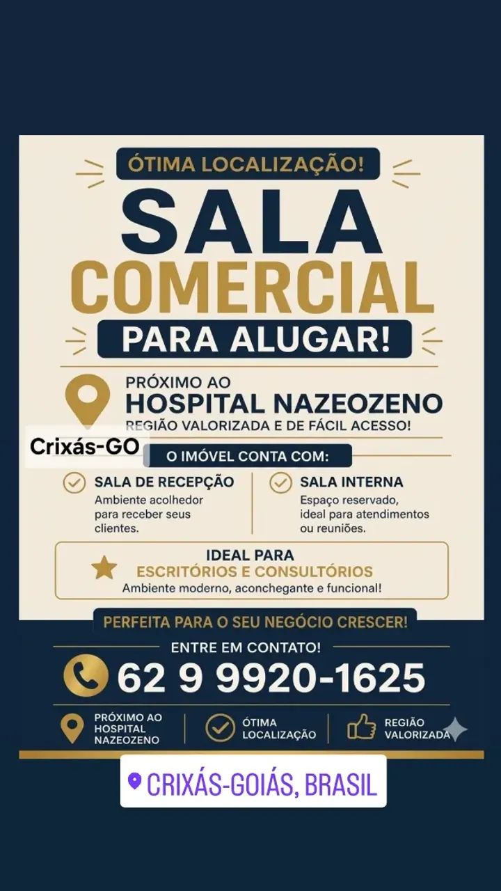 Sala Comercial para aluguel  - Crixas Go 