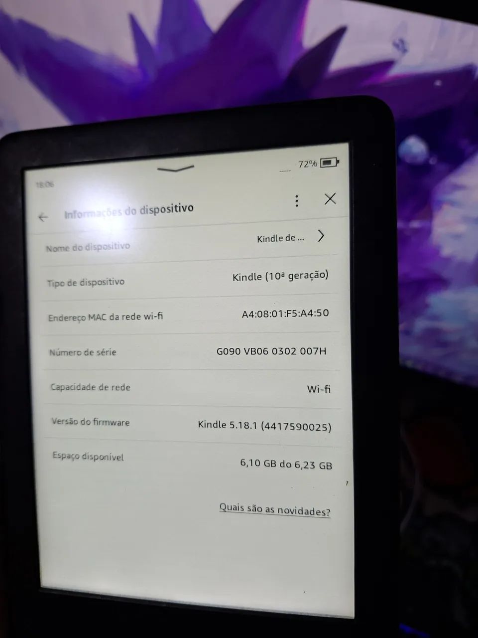 Kindle 10° Geração (Semi Novo)