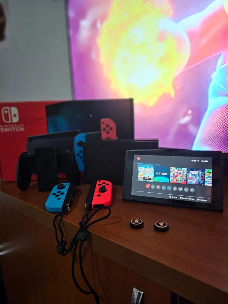 Switch V2 Desbloqueado SEMINOVO + SD 128 GB + Caixa + Película + Brinde + Suporte Online - Foto 6